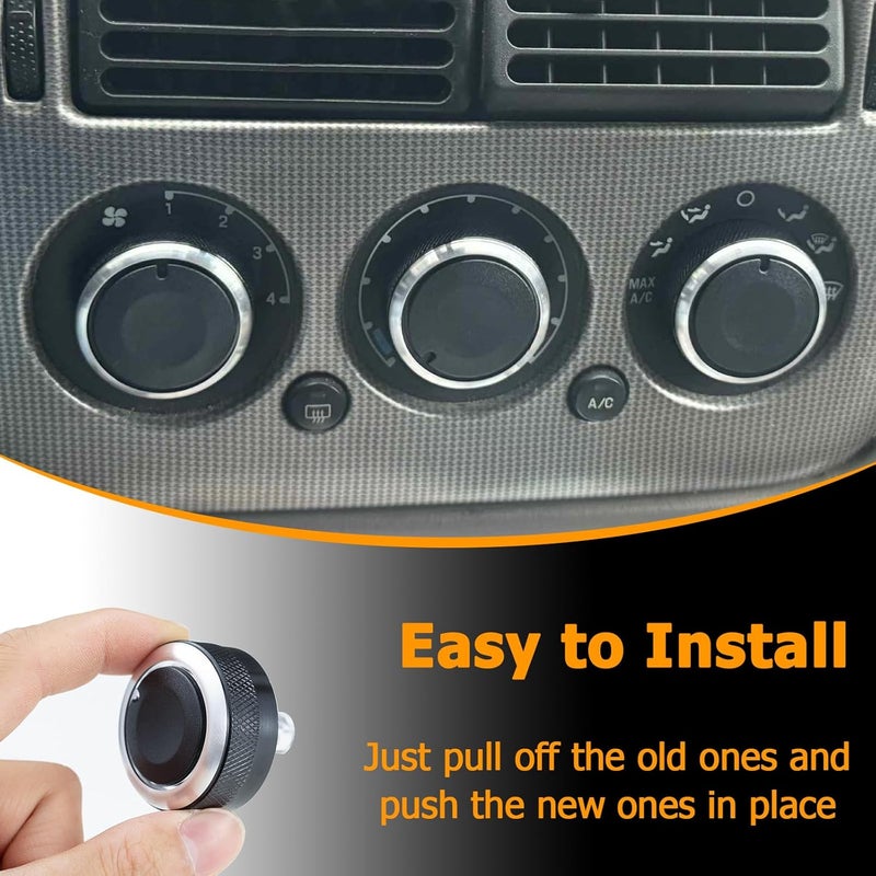 TOPINSTALL Stylish A/C Switch Knobs Compatible with 2002-2010 Ford Explorer Accessories, Air Conditioning Heater Blower Fan Climate Control Switch Replacement Set Upgrade Interior-3PCS - Image 5